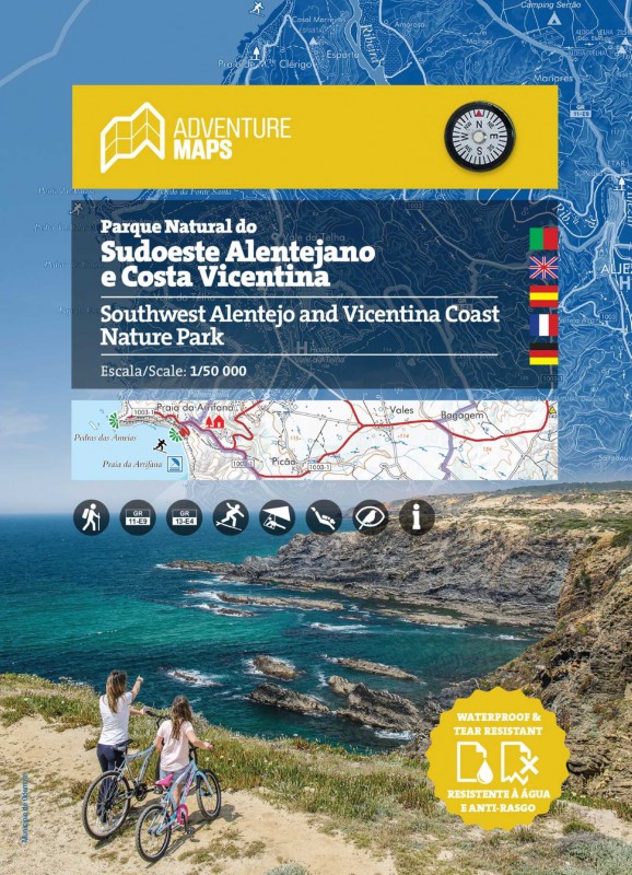 Mapa del Parque Natural del Sudoeste Alentejano y Costa Vicentina